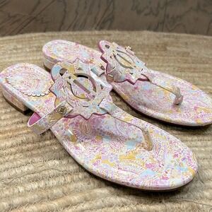 CROWN & IVY Paisley Wylie Thong Sandals Pink Size 7.5